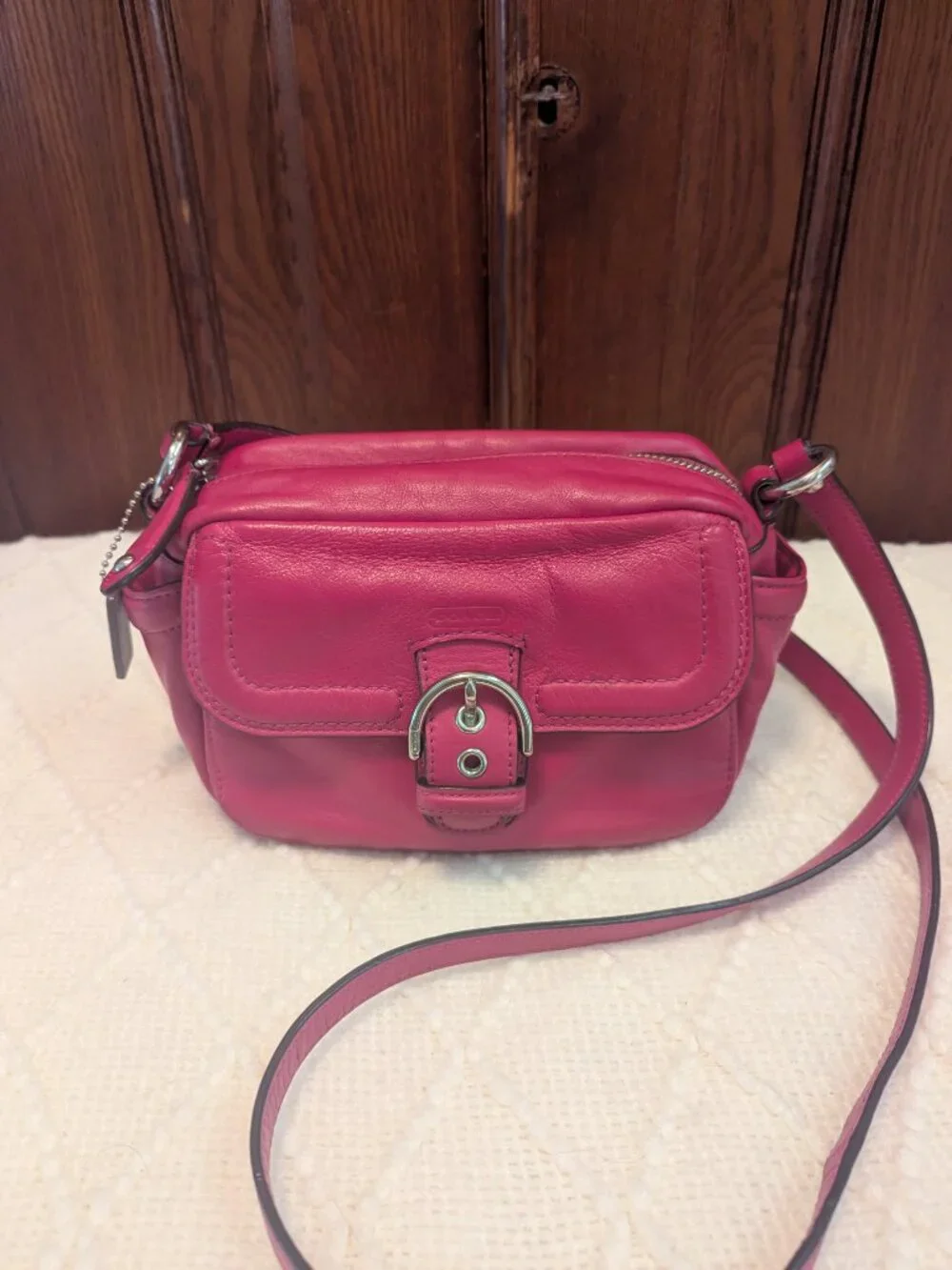 Coach Campbell Soho Flap Buckle Zip Leather Crossbody Camera Bag No. F25150